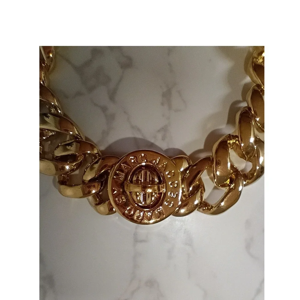 MARC JACOBS Gold Link Bracelet w/ Turn Lock Clasp & Dust Bag - NWT